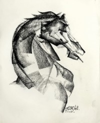 Mansoor Rahi, 10 x 12 Inch, Charcoal on Paper, Figurative Painting, AC-MSR-028